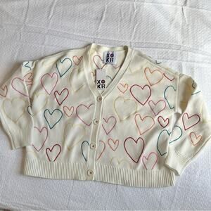 Kerri Rosenthal XOXO Heart Sweater Cardigan NEW Medium